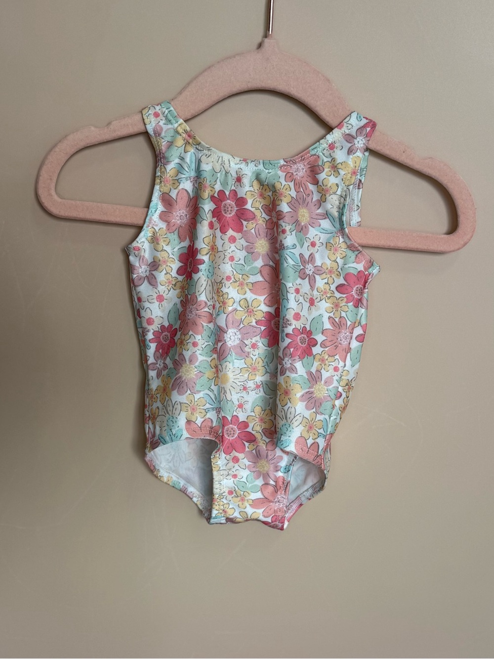 H&M Floral Baby Girl One-Piece Swimsuit - Pink, Cream & Yellow